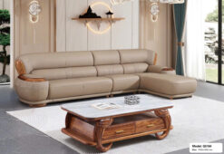 Sofa Da Tay Gỗ Mun Nhập Khẩu Cao Cấp G516#