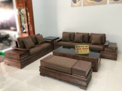 Sofa Gỗ Sồi Chân Pháo 2V