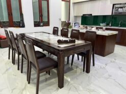Bàn Ăn Gỗ Sồi Chân Soi