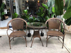 Ghế Cafe Mây Nhựa Ngoài Trời