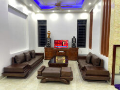 Sofa Gỗ Sồi Chân Vát 2 Văng Kế Đối